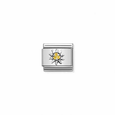 Nomination Silver Sun Yellow CZ Composable Charm